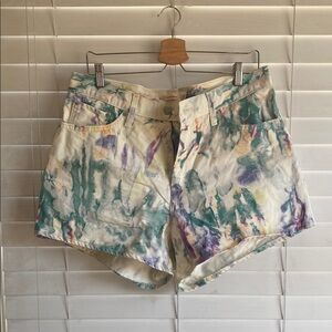 Levi's Artistic High Waist Green and Blue Shorts
